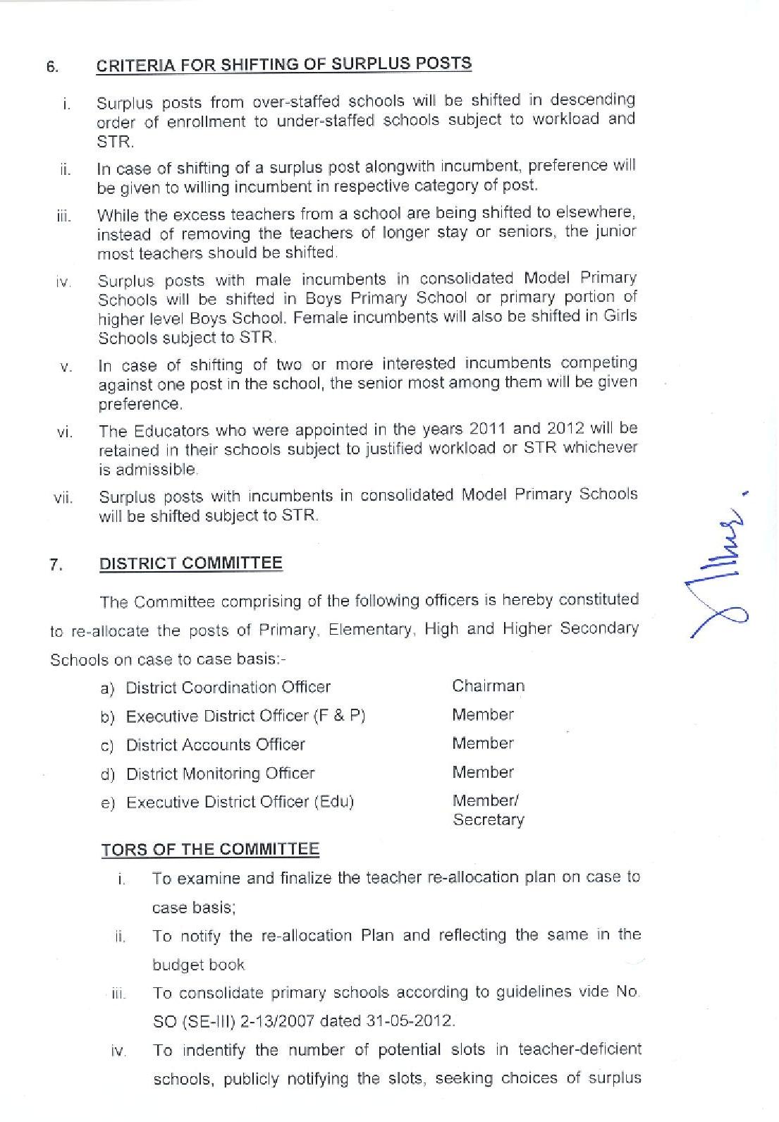 RE ALLOCATION OF TEACHING POSTS AND TEACHERS TIME TABLE PERIODS-4